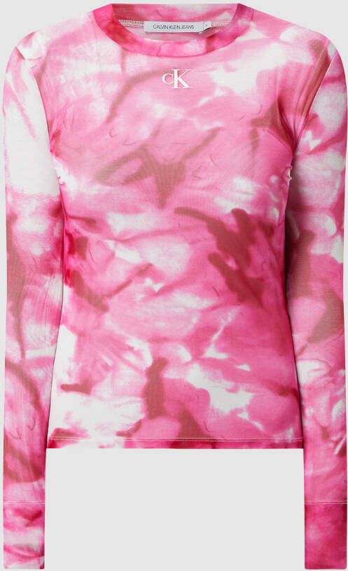 Calvin Klein Jeans Shirt met lange mouwen van mesh