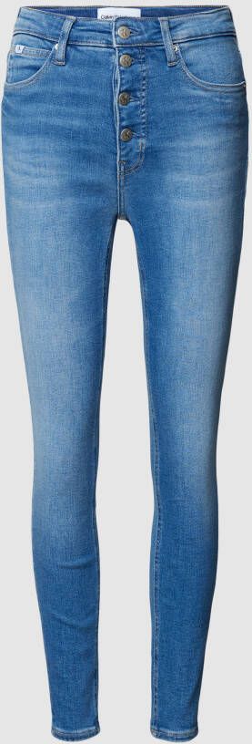 Calvin Klein Jeans Skinny fit jeans met korte knoopsluiting