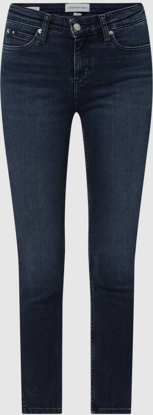 Calvin Klein Skinny fit jeans MID RISE SKINNY ANKLE met jean borduursel onder aan de pijpen