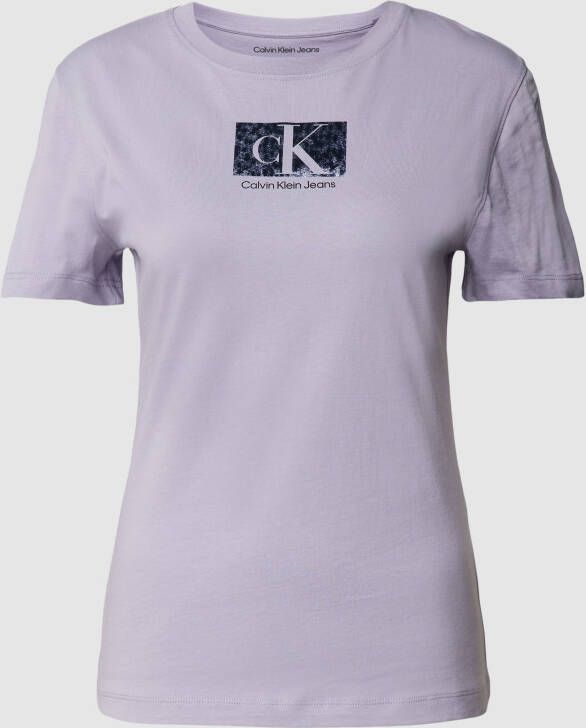Calvin Klein Jeans Slim fit T-shirt met labelprint