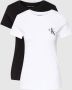 Calvin Klein Jeans Slim fit T-shirt met labelprint in een set van 2 stuks - Thumbnail 1