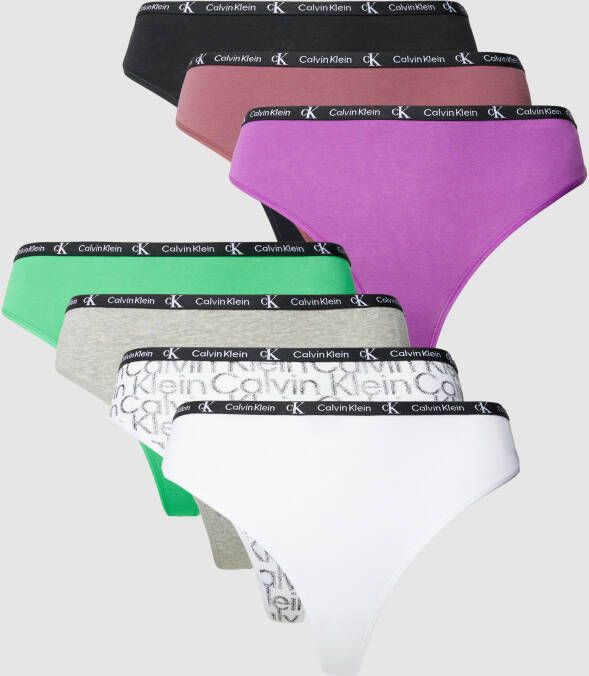 Calvin Klein Underwear String met elastische band met label in een set van 7 stuks