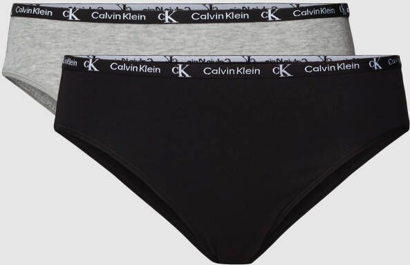 Calvin Klein Underwear Slip met labelopschrift model 'Effen design' in een set van 2 stuks