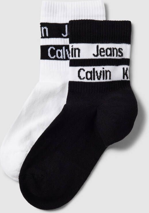 Calvin Klein Jeans Sokken met labeldetails in een set van 2 paar