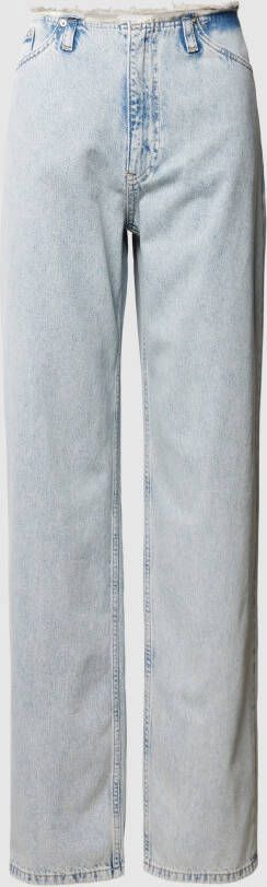 Calvin Klein Jeans Straight fit jeans met gerafelde zoom