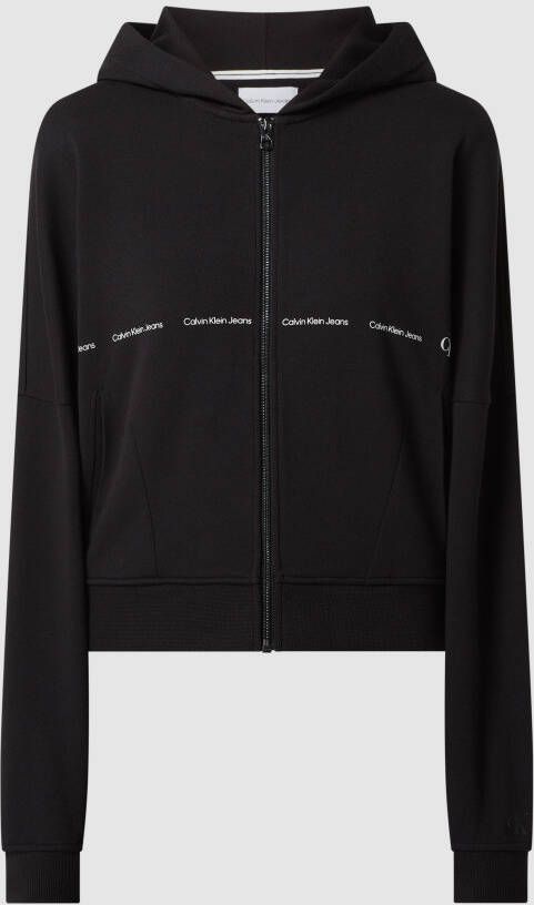 Calvin Klein Sweatvest REPEAT LOGO ZIP THROUGH met jeans logo tape