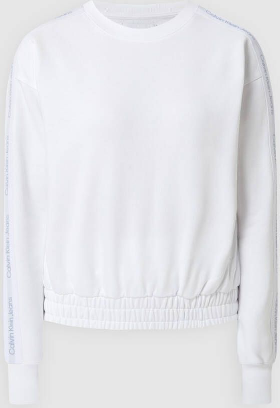 Calvin Klein Witte katoenen trui met borduursel Wit Dames