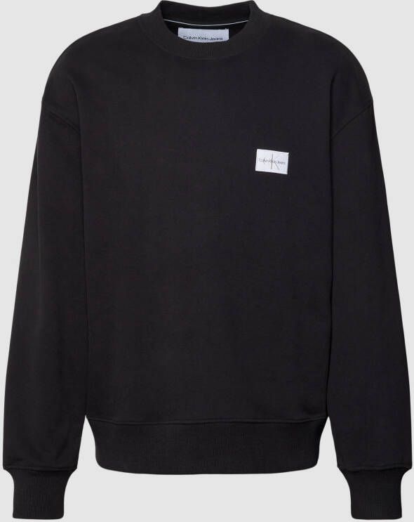Calvin Klein Jeans Sweatshirt met labelpatch model 'SHRUNKEN BADGE'