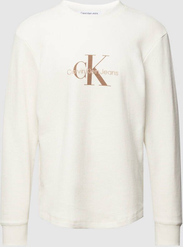 Calvin Klein Jeans Sweatshirt met labelstitching model 'ARCHIVAL'