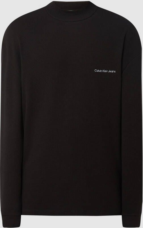 Calvin Klein Shirt met lange mouwen INSTITUTIONAL WAFFLE LS MOCKNECK