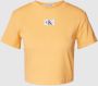 Calvin Klein Jeans T-shirt in fijnriblook model 'BADGE' - Thumbnail 1