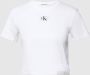 Calvin Klein Jeans Witte effen T-shirt voor vrouwen White Dames - Thumbnail 1