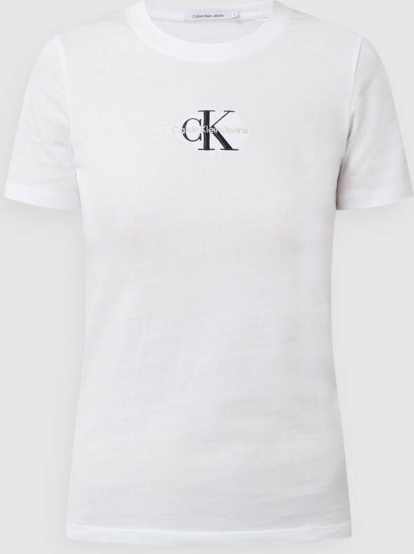 Calvin Klein Shirt met ronde hals MONOGRAM LOGO SLIM FIT TEE met jeans logoprint