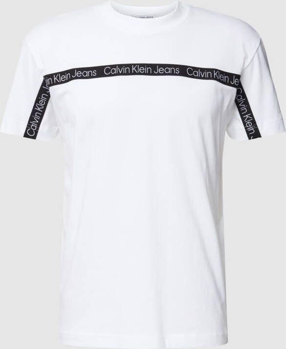 Calvin Klein Jeans Heren T-shirt Wit Korte Mouw Herfst Winter White Heren