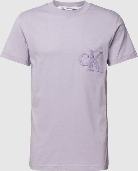 Calvin Klein Jeans Heren Liliac T-shirt Korte Mouw Purple Heren