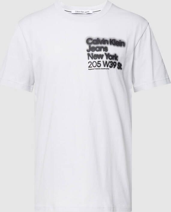 Calvin Klein Jeans T-shirt met labelprint model 'BLURRED ADDRESS'