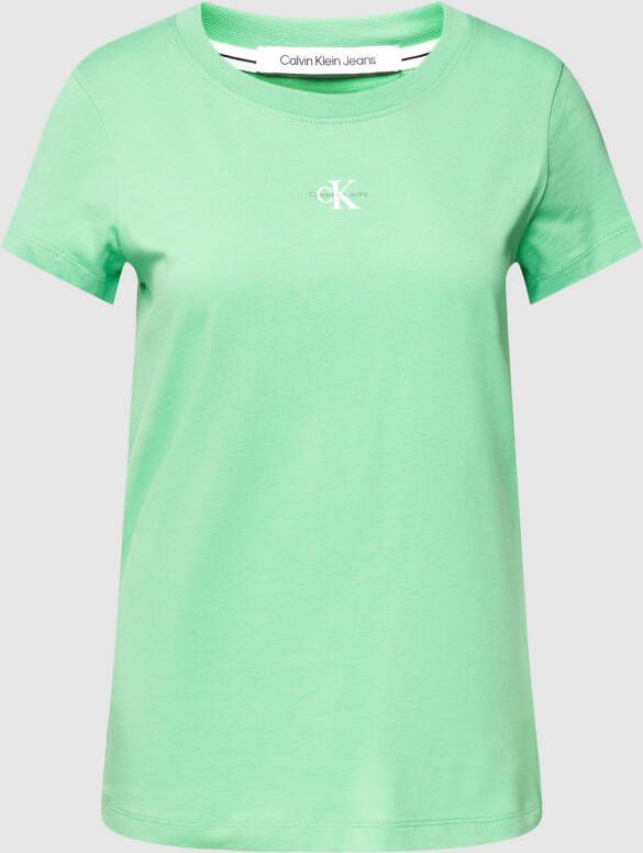 Calvin Klein Jeans T-shirt met labelprint model 'MICRO MONOLOGO'