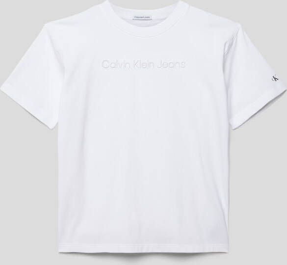 Calvin Klein Jeans T-shirt met labelstitching model 'RAISED'
