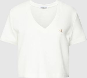 Calvin Klein Jeans T-shirt met structuurmotief model 'WAFFLE'