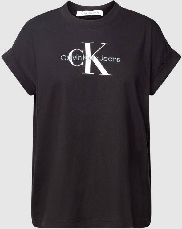 Calvin Klein Jeans T-shirt met vaste mouwomslag model 'ARCHIVAL MONOLOGO'