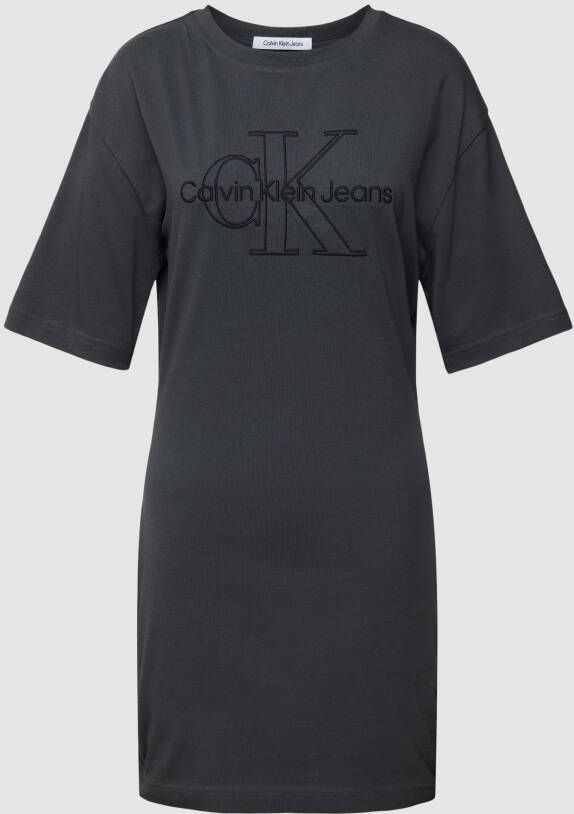 Calvin Klein Jeans T-shirtjurk met logostitching model 'EMBROIDERED MONOLOGO'