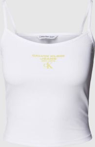 Calvin Klein Jeans Top met labelprint model 'STRAPPY'