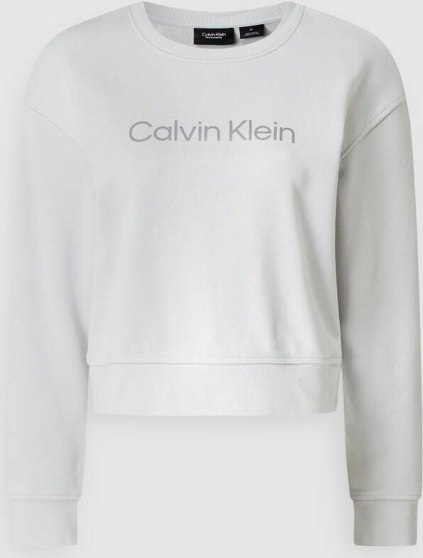 Calvin Klein Reflecterend logo bijgesneden sweatshirt Grijs Dames