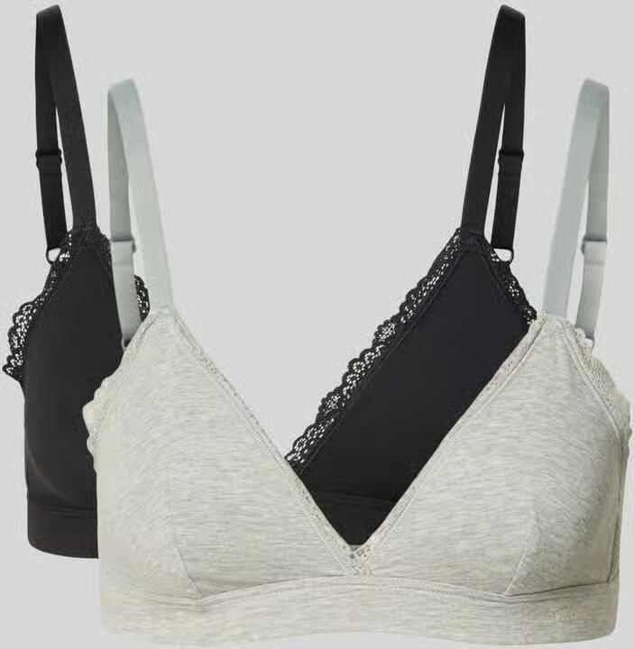 Calvin Klein Underwear Bralette van katoenmix in set van 2 model 'MC Lace Triangle'