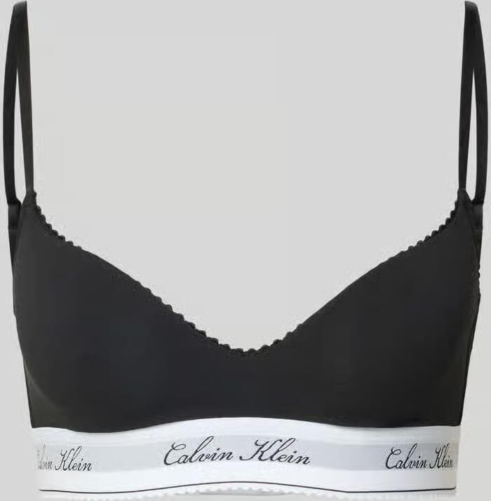 Calvin Klein Underwear Bralette van mix van katoen en modal met modal-aandeel model 'SCRIPT Lightly Lined' - Foto 2