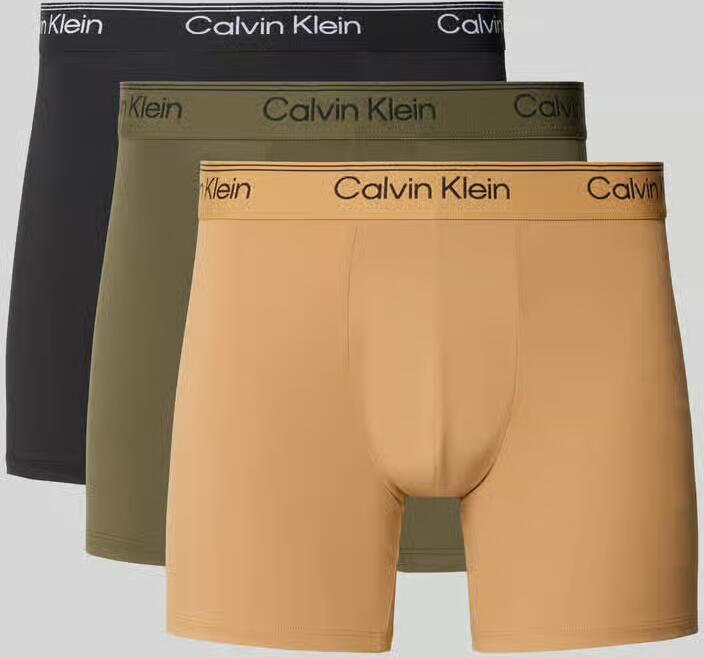 Calvin Klein Underwear Broek & boxershort met elastische label in band in set van 3 model 'BOXER BRIEF' - Foto 2