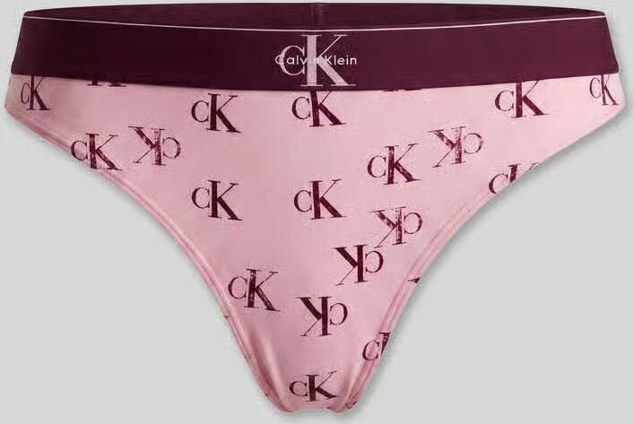 Calvin Klein Underwear String met all-over motief model 'THONG'