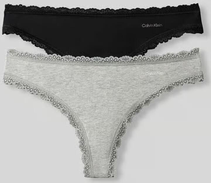 Calvin Klein Underwear String van katoenmix in set van 2 - Foto 2