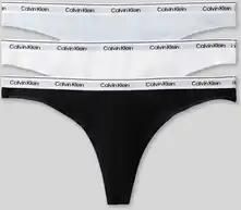 Calvin Klein Underwear String van katoenmix model 'THONG 3PK' - Foto 3