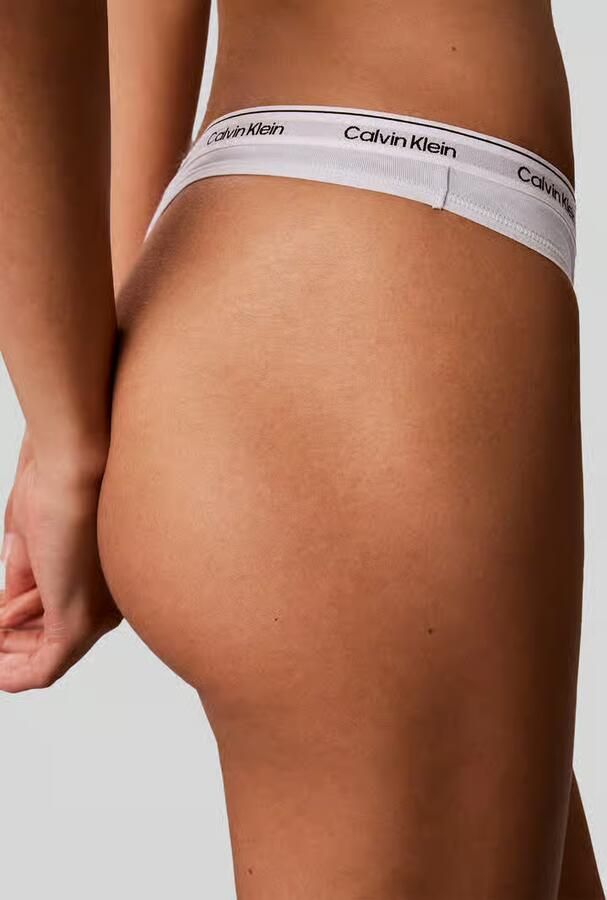 Calvin Klein Underwear String van katoenmix model 'THONG 3PK' - Foto 3