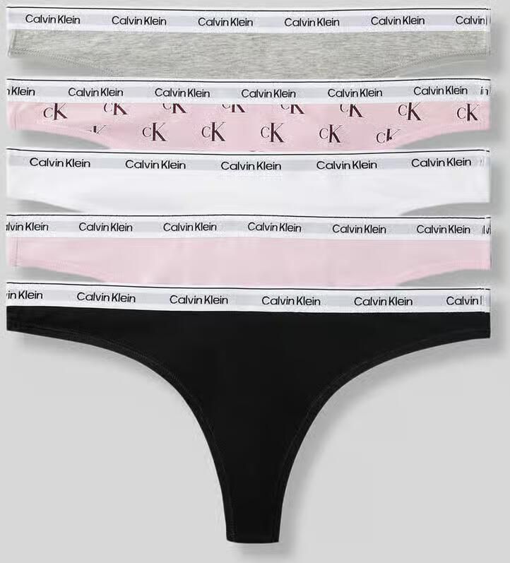 Calvin Klein Underwear Strings van katoenmix in set van 5 - Foto 2