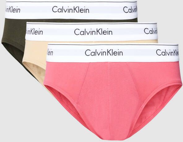 Calvin Klein Underwear Slip met elastische band met logo in een set van 3 stuks
