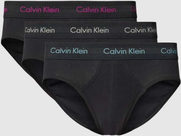 Calvin Klein Underwear Slip met elastische band met logo in een set van 3 stuks model 'HIP BRIEF 3PK'
