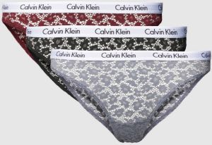 Calvin Klein Underwear Slip met kant in een set van 3 stuks model 'Carousel'