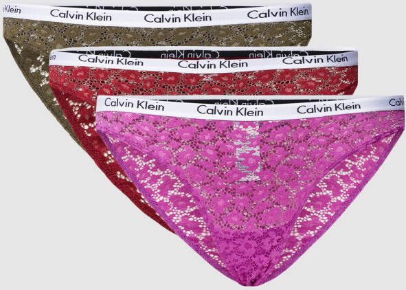 Calvin Klein Underwear Slip van gebloemd kant in een set van 3 stuks model 'Carousel'
