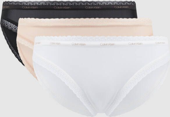 Calvin Klein Underwear Slip met kant in een set van 3 stuks model 'Bottoms Up'