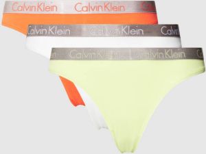 Calvin Klein Underwear String met logo in band in een set van 3 stuks model 'THONG'