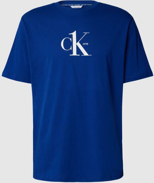 Calvin Klein Organisch katoenen CK Wave T-shirt Blue Heren