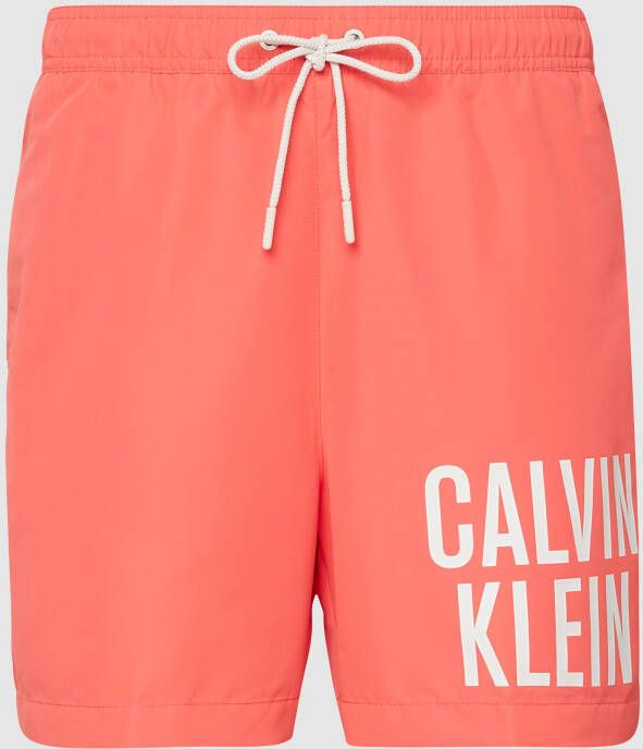 Calvin Klein Heren Zwembroek Roze Print Logo Pink Heren