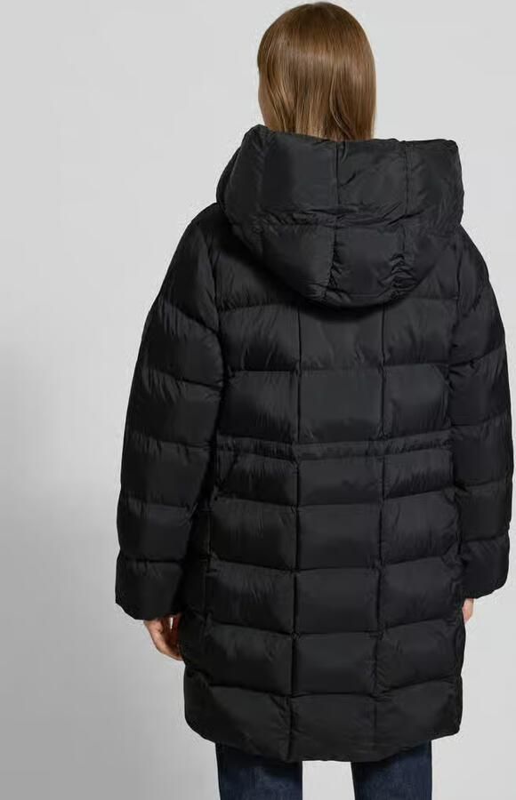 Calvin Klein Womenswear Glanzende gewatteerde lange jas met capuchon