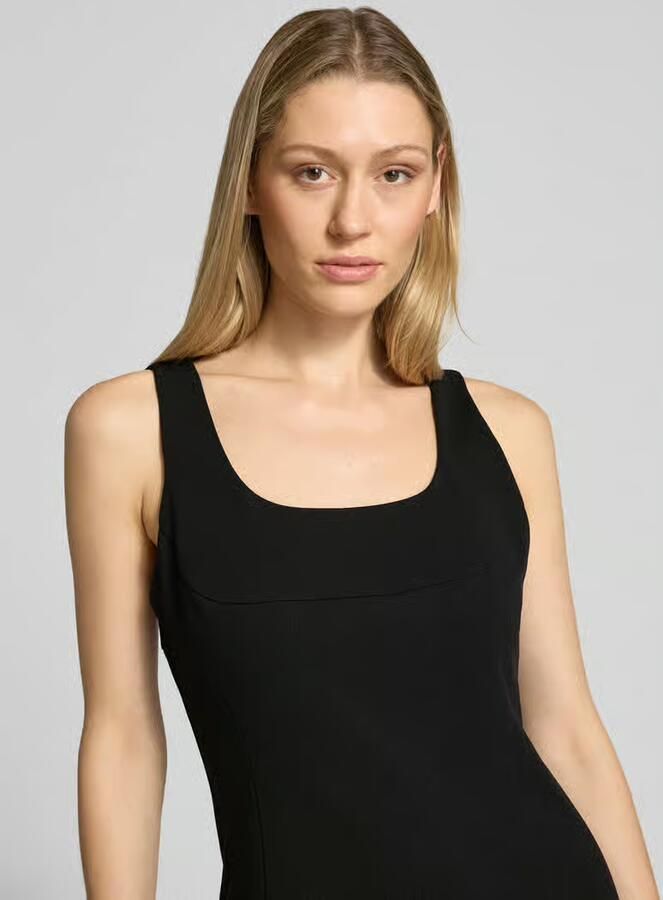 Calvin Klein Womenswear Knie-lange Jurk met Vierkante hals