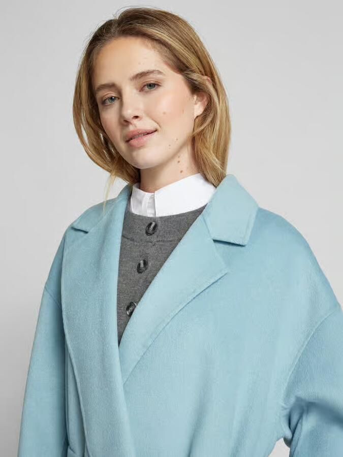 Calvin Klein Womenswear Lange wollen jas met strikceintuur