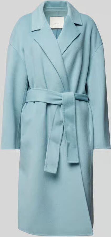 Calvin Klein Womenswear Lange wollen jas met strikceintuur - Foto 2