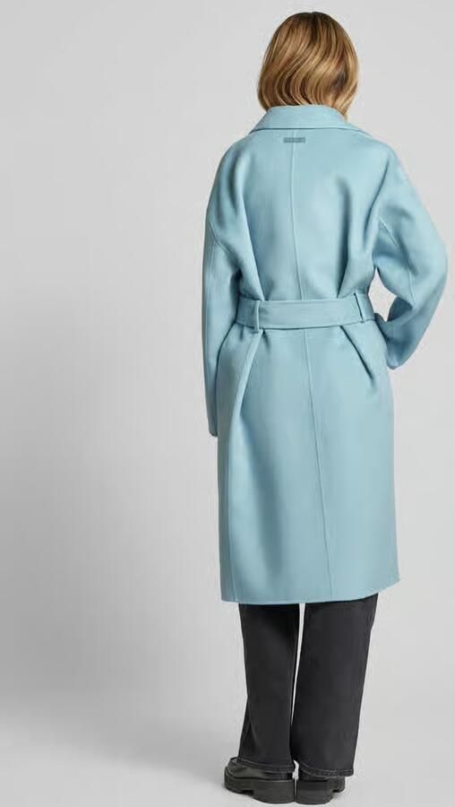 Calvin Klein Womenswear Lange wollen jas met strikceintuur - Foto 2