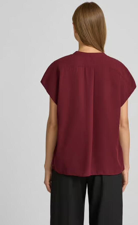 Calvin Klein Womenswear Regular fit blouse met druppelvormige hals model 'Tie'