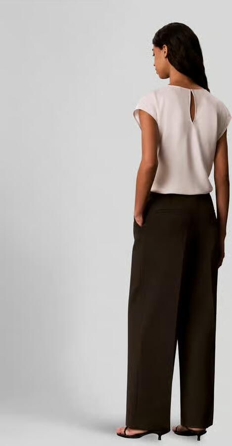Calvin Klein Womenswear Wide leg pantalon met viscosemodel model 'PONTE' - Foto 3
